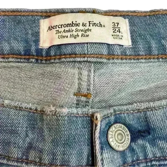 NWT Abercrombie & Fitch Ankle Straight High Rise Jeans Size 37 - Picture 4 of 5
